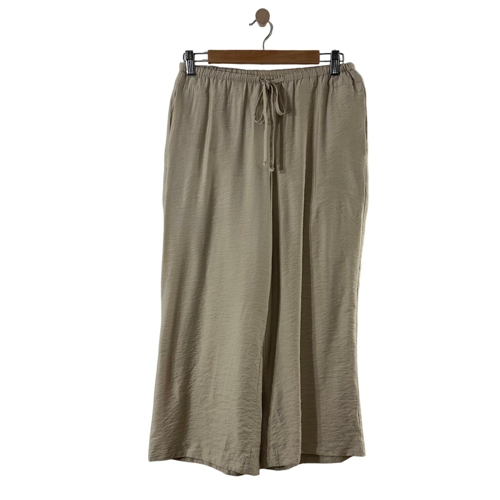 Vince Camuto Tan Wide Leg Drawstring Pants Beige Viscose Blend XS